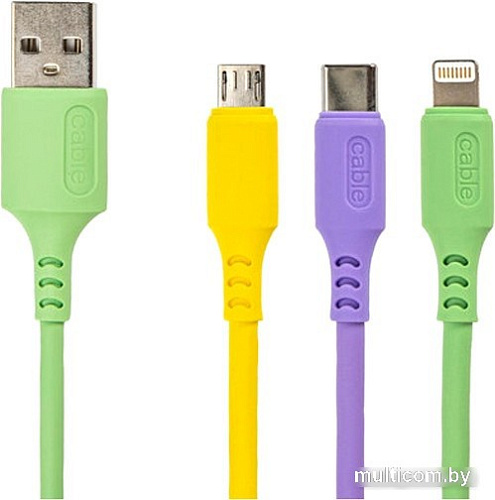 Кабель Sonnen USB Type-A - miroUSB/USB-Type-C/Lightning 513562