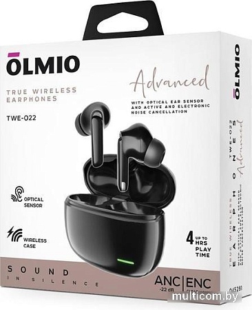 Наушники Olmio TWE-022 (черный)