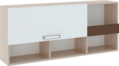 Полка Rinner Волкер М10 (ясень шимо светлый/белый/арабика)