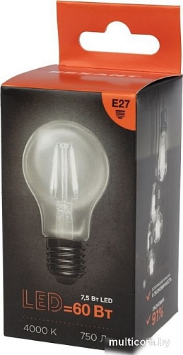 Светодиодная лампочка Rexant Груша A60 7.5Вт 750Лм 4000K E27 604-073