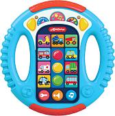 Развивающая игрушка Азбукварик Музыкальный руль. Веселые машинки 3303С (голубой)