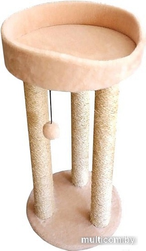 Лежак Cat House Тринога с когтеточкой 0.85 (сизаль бежевый)