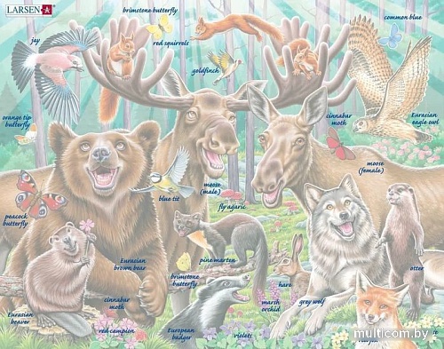 Мозаика/пазл Larsen Счастливые лесные животные CZ2