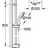 Душевая система Grohe New Tempesta 200 со смесителем 124410