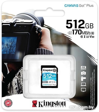 Карта памяти Kingston Canvas Go! Plus SDXC 512GB