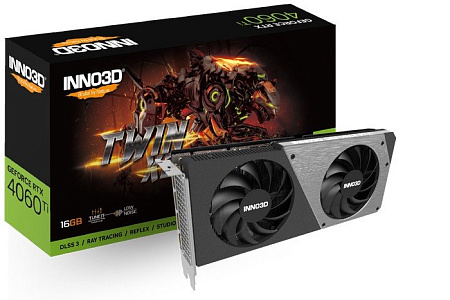 Видеокарта Inno3D GeForce RTX 4060 Ti 16GB Twin X2 N406T2-16D6-178055N