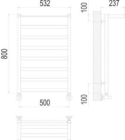 Полотенцесушитель TERMINUS Хендрикс П8 500x800 нп