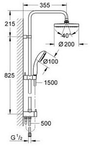 Душевая система Grohe New Tempesta 200 со смесителем 124410