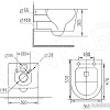 Унитаз подвесной Roxen Vortex Tornado в комплекте с инсталляцией StounFix Slim 6 в 1 964480 (кнопка: белый глянец)