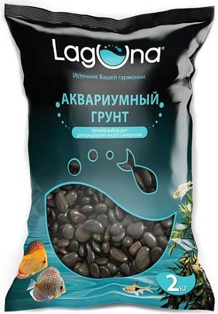 Грунт Laguna Галька 6-9 мм 20204C 2 кг (черный)