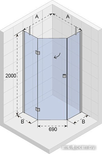 Душевой уголок Riho Scandic W301 90x90 GW40200