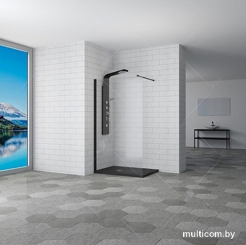 Душевая стенка RGW WA-010B 70 (черный/прозрачное стекло)