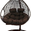 Подвесное кресло M-Group Для двоих Люкс 11510205 (коричневый ротанг/коричневая подушка)