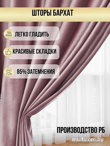 Комплект штор Soft Lines Бархат 9102G-A25 2x2.4 м (пыльная роза, 2 шт)