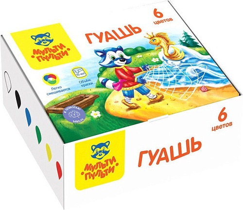Гуашь Мульти-пульти Енот в сказке ГК_42057 (6 цв)