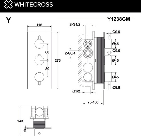 Смеситель Whitecross Y Y1238NIB (брашированный никель)