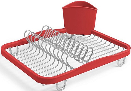 Сушилка для посуды Umbra Sinkin 330065-718 (красный/никель)