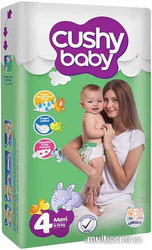 Подгузники Cushy Baby Maxi 8-19 кг (60 шт)