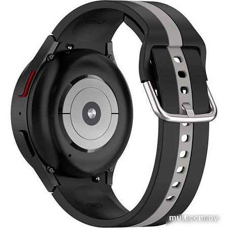 Ремешок Rumi Sport Line силиконовый для Samsung Galaxy Watch4/5 (20 мм, черный/серый)