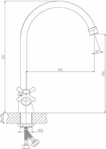 Смеситель Decoroom DR46028 (хром/красный)