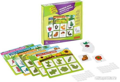 Развивающая игра Bondibon Теневое лото. Флора и фауна ВВ4984