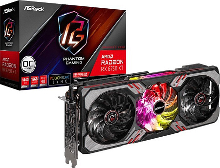 Видеокарта ASRock Radeon RX 6750 XT Phantom Gaming D 12GB OC RX6750XT PGD 12GO