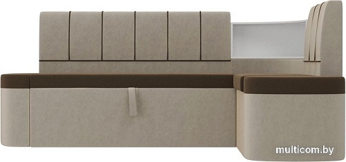 Угловой диван Mebelico Тефида 107521 (правый, коричневый/бежевый)