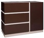 Тумба КМК Мебель Хилтон 1Д3Я 0651.3 (капучино светлый-мокко глянец)