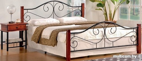 Кровать Halmar Violetta 120x200 (античная черешня/черный)