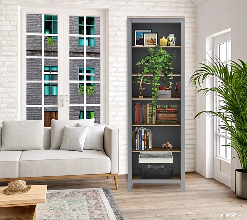 Стеллаж Mio Tesoro Сага 70 2.08.07.110.15 (серый/ясень)