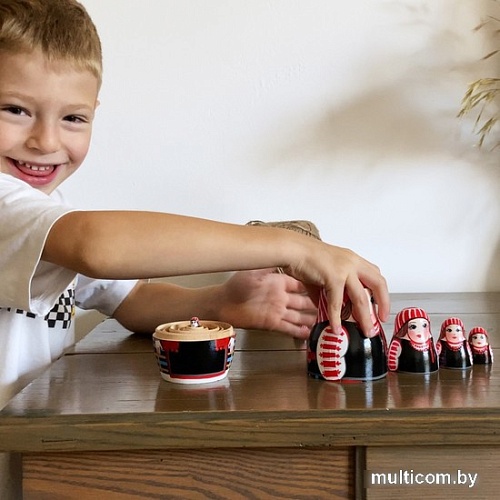 Развивающая игрушка Брестская Матрешка Традиционные строи женского костюма Беларуси: Неглюбский строй (набор 7 шт)