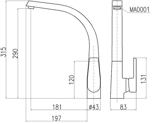 Смеситель Slezak RAV V819.5