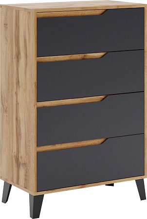 Комод ЭлиГард Eyva 4S ( дуб вотан/графит)