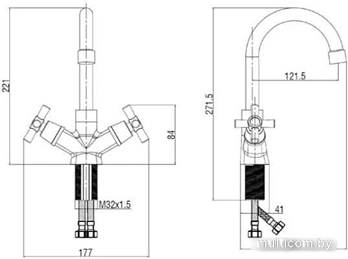 Смеситель Voda Dive DV26