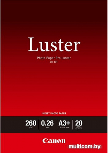 Фотобумага Canon Luster Photo Paper Pro LU-101 A3 260 гм/2 20 л 6211B008