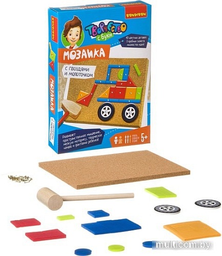 Мозаика/пазл Bondibon Мозаика с гвоздями и молоточком Техника ВВ3409