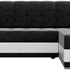 Угловой диван Mebelico Честер 61120 (правый, вельвет черный/экокожа белый)