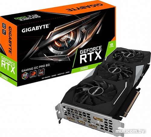 Видеокарта Gigabyte GeForce RTX 2060 6GB GDDR6 GV-N2060GAMINGOC PRO-6GD