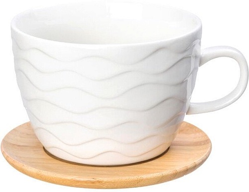 Чашка с блюдцем Elan Gallery Айсберг волны 540218