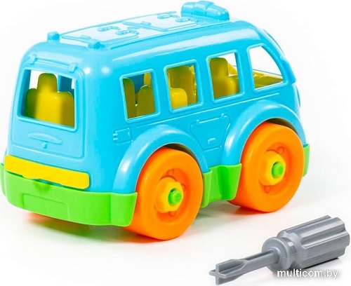 Конструктор Полесье 78995 Автобус малый (голубой)