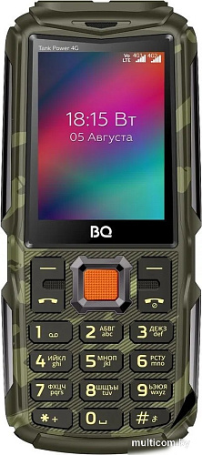 Кнопочный телефон BQ BQ-2410L Tank Power 4G (зеленый камуфляж)