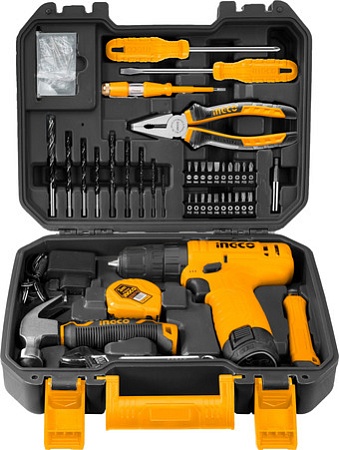 Дрель-шуруповерт Ingco Standard HKTHP10811 (с 1-им АКБ, кейс, набор оснастки)