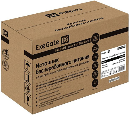 Источник бесперебойного питания ExeGate SpecialPro UNB-650.LED.AVR.1SH.2C13.RJ.USB EX292768RUS