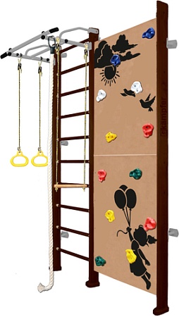 Детский спортивный комплекс Kampfer Jungle Wall Girl (стандарт, шоколадный/белый антик)