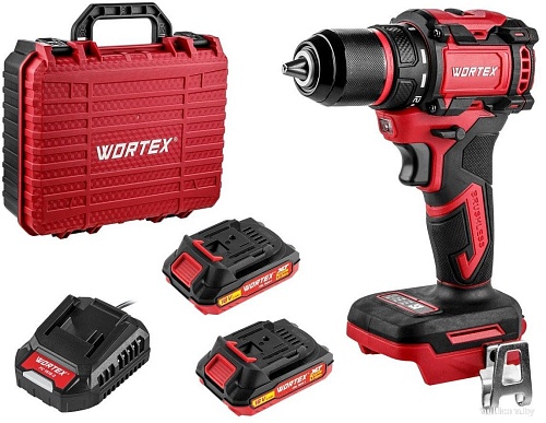 Дрель-шуруповерт Wortex BD 2025-1 DLi 1329838 (с 2-мя АКБ, кейс)