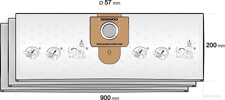 Фильтр-мешок Daewoo Power DAVC 20TBH (3 шт)