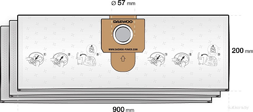 Фильтр-мешок Daewoo Power DAVC 20TBH (3 шт)