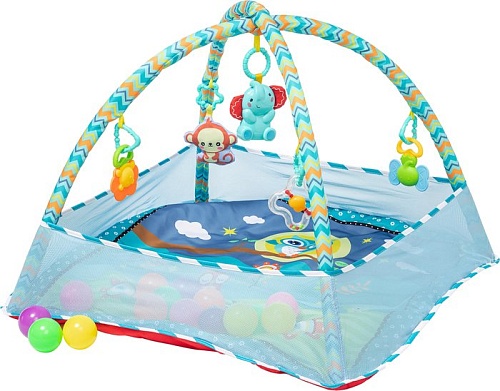 Развивающий коврик Nino Квадро Совушка (бирюзовый)