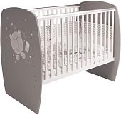 Детская кроватка Polini Kids French 700, Teddy (белый/серый)