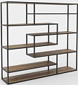 Стеллаж Hype Mebel Зиг-Заг 170x150 (черный/дуб галифакс олово)
